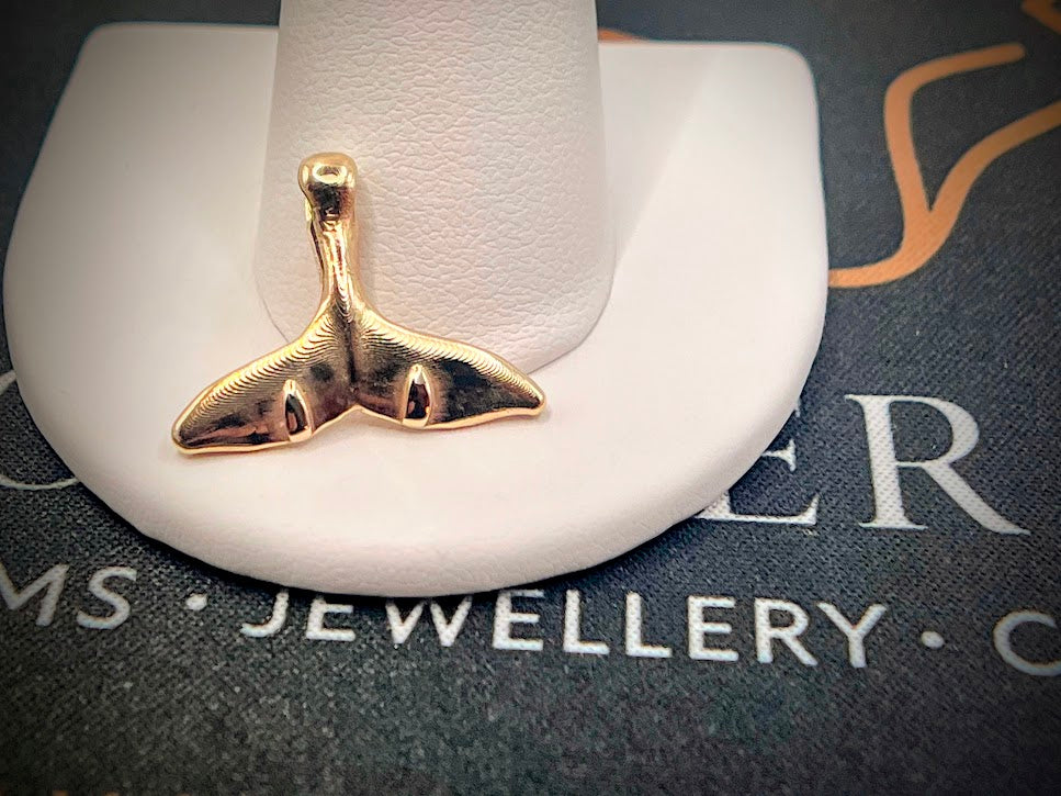 14kt Yellow Gold Whale Tail Pendant