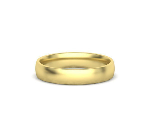 14kt or 10kt Yellow Gold Dome Band - 4mm