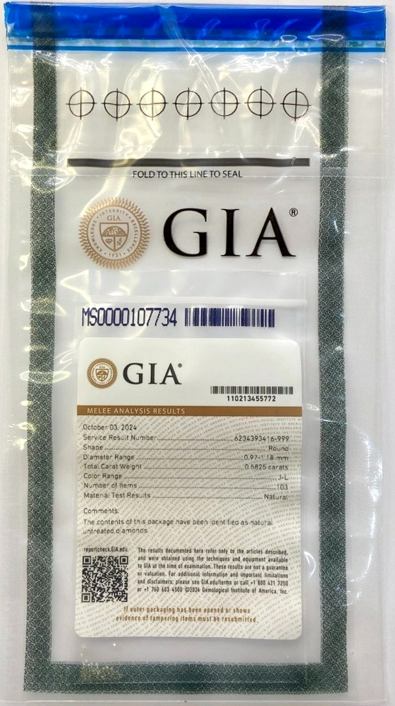 0.582ctw GIA Diamond Melee – 103 Round Single Brilliant Cuts(J-L Color)