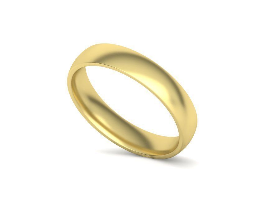 14kt or 10kt Yellow Gold Dome Band - 4mm