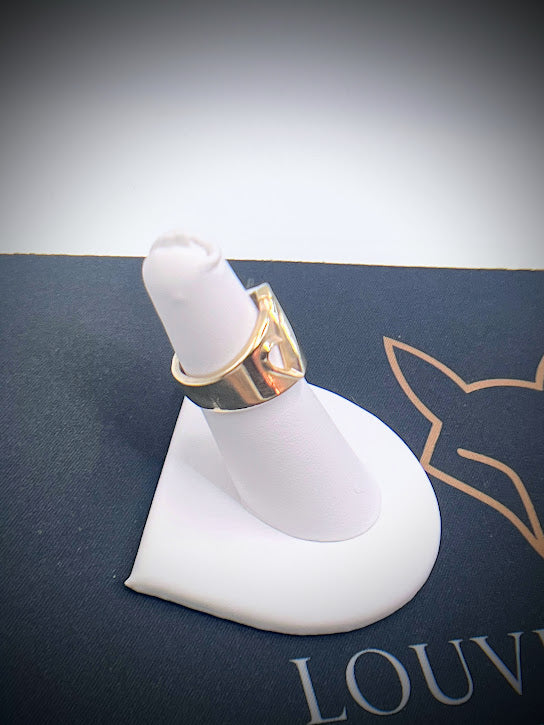 14kt Yellow Gold Modernist Heart Signet Ring