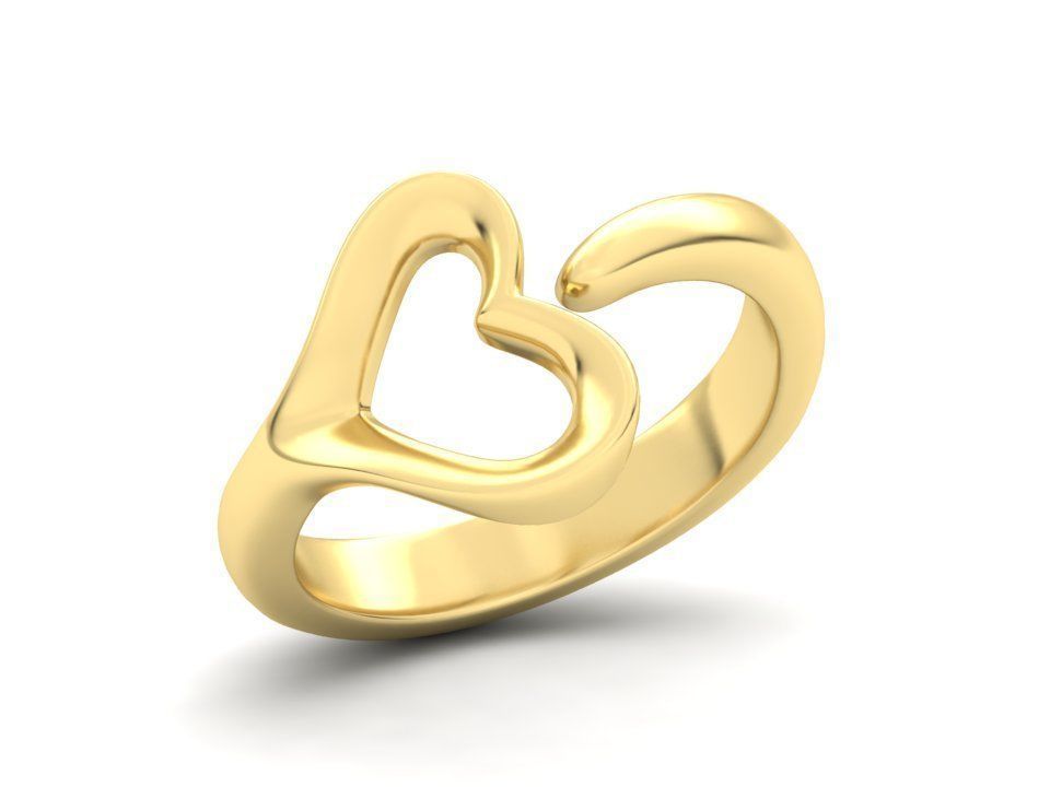 10kt Yellow Gold - Wrap Around Heart Statement Ring