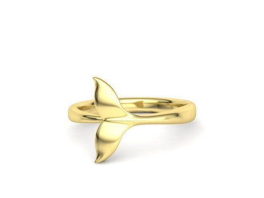 10kt Yellow Gold Whale Fish Tail Ring