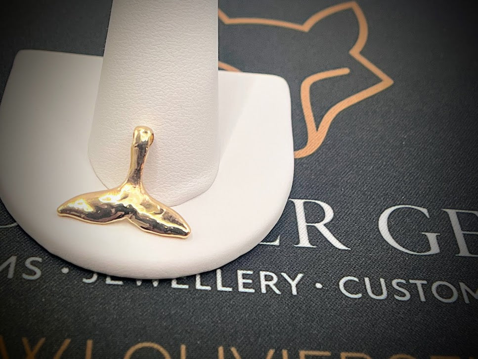 14kt Yellow Gold Whale Tail Pendant