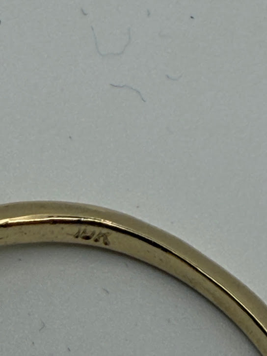 10kt Solid Yellow Gold with Natural Yellow Sapphire Dolphin Whale Tail Fish Ocean Stacker Ring